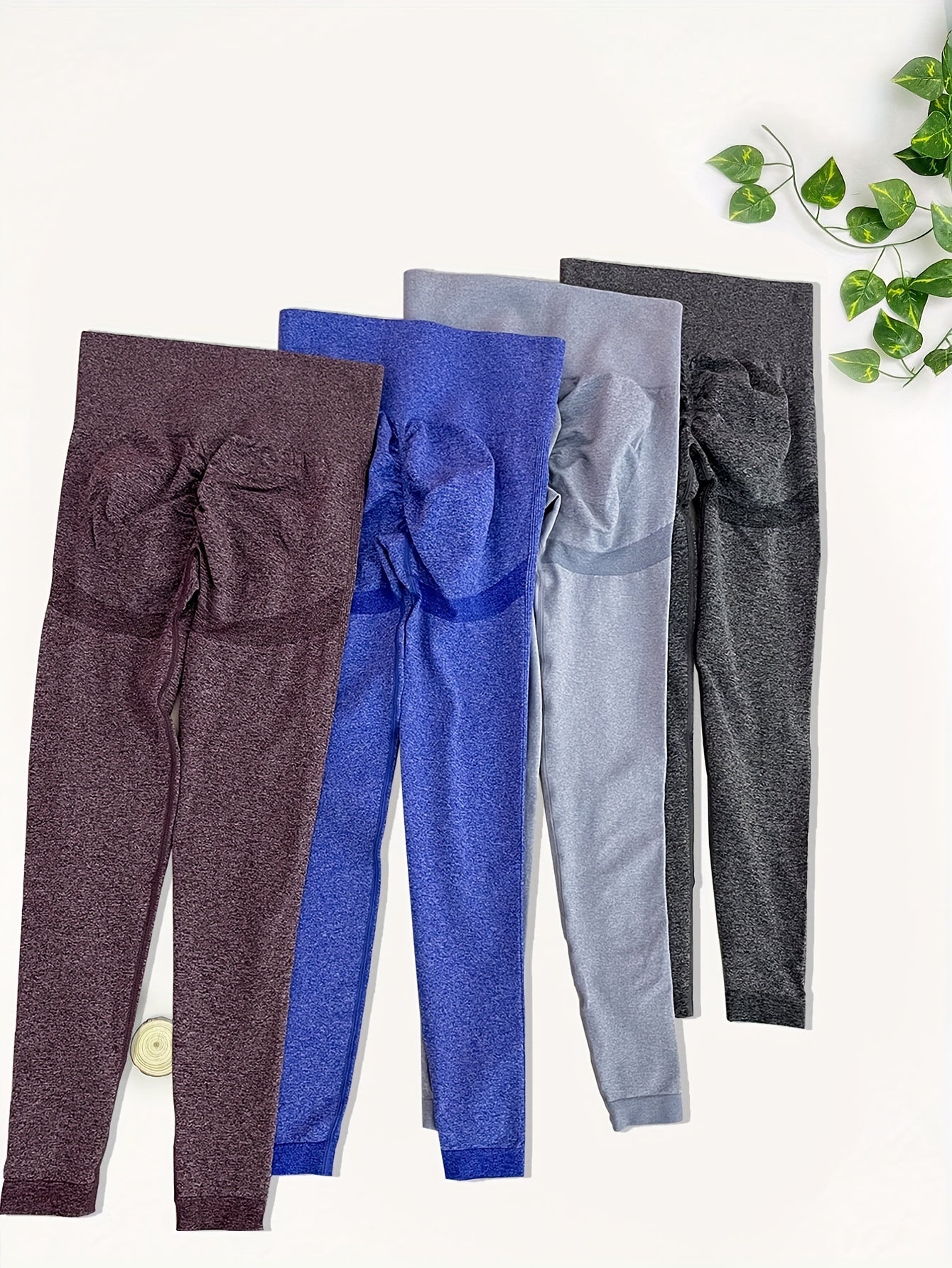 4pcs High Waist Seamless Workout Leggings Yoga Tight Pants Women's Activewear