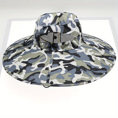 Camouflage Sun Hat Boonie Hat Mesh Breathable Adjustable Outdoor Fishing Bucket