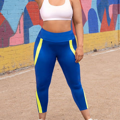 Colorblock Yoga Leggings Women's High Rise Medium Stretch Pants
