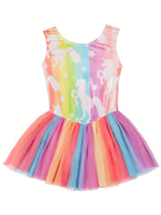Girls Sequin Sleeveless Gymnastics Suit Stretchy Ballet Leotard