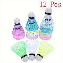 12pcs Colorful Plastic Badminton Shuttlecocks