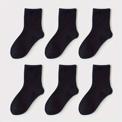 6 Pairs Boys Cotton Crew Socks for Kids Toddlers