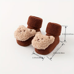 2 Pairs Kids Non-Slip Floor Socks Warm Comfy Toddlers Children's Socks