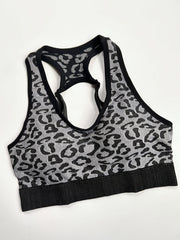Leopard Print Sports Bra Sleeveless Tank Top Women's Activewear