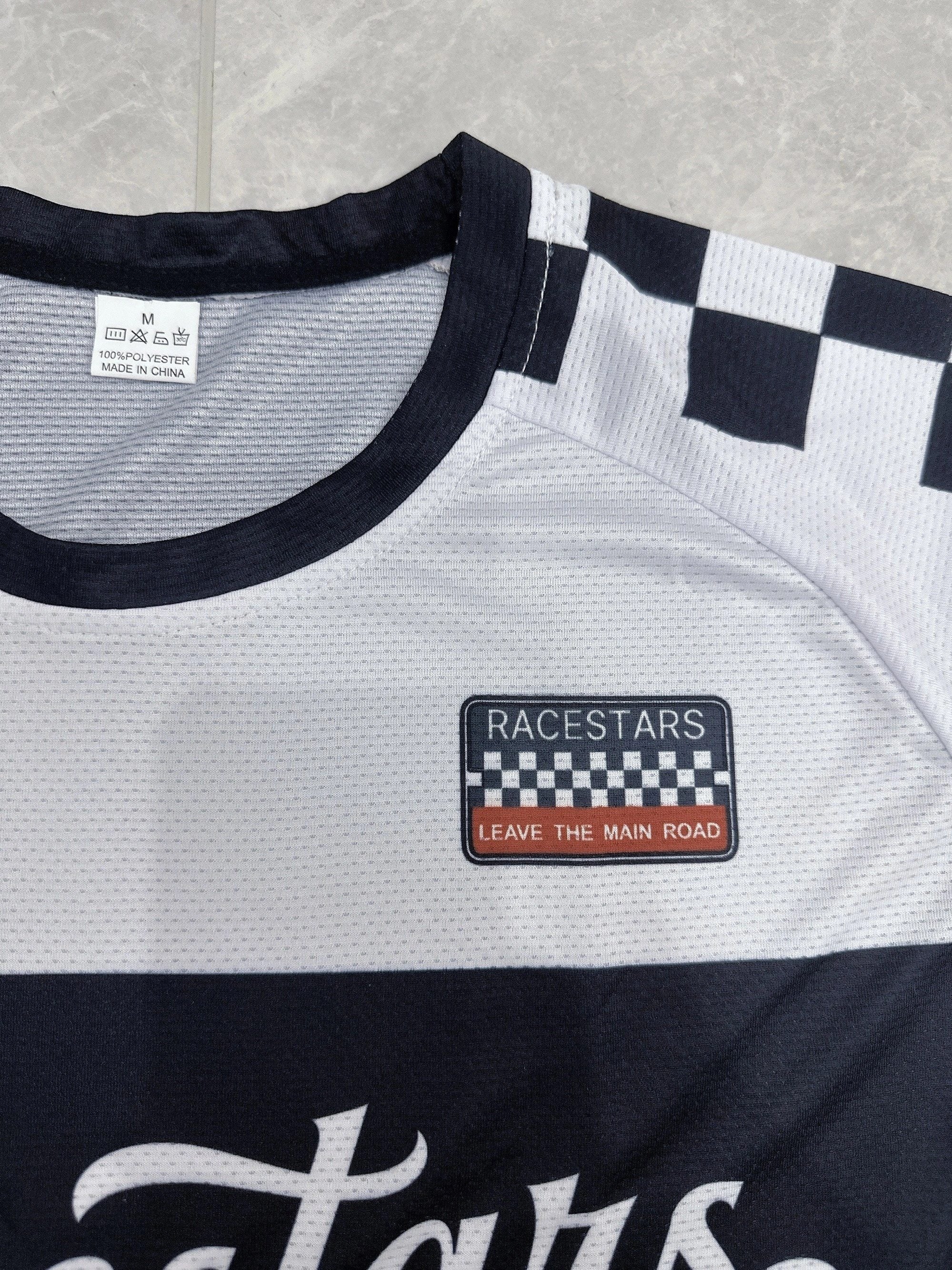 Men's Plaid Downhill Cycling T-shirt Quick Drying Long Sleeve