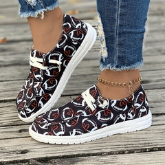 Women's Skate Shoes with Football and Heart Patterns