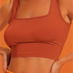 Solid Square Neck Crop Tank Top Sleeveless for Summer Women
