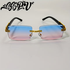 Rimless Square Gradient Sunglasses for Men and Women