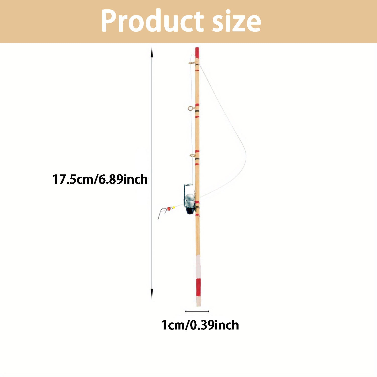 Mini Wooden Fishing Rods Set - Dollhouse 1:12 Scale Mini Models