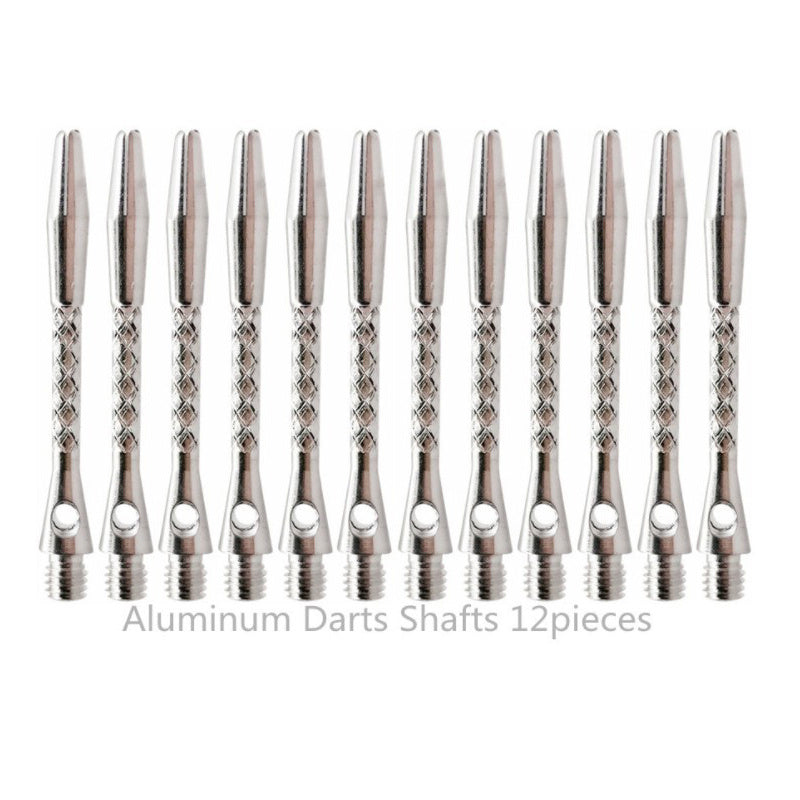 12-Pack Aluminum Dart Shaft w/ Mesh Stripe Lightweight & Durable