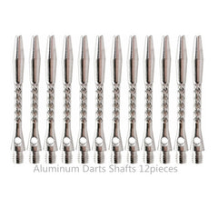 12-Pack Aluminum Dart Shaft w/ Mesh Stripe Lightweight & Durable