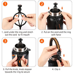Water Bottle Handle Jumper - Fits 12oz to 64oz Bottles - Safety Ring and Lock