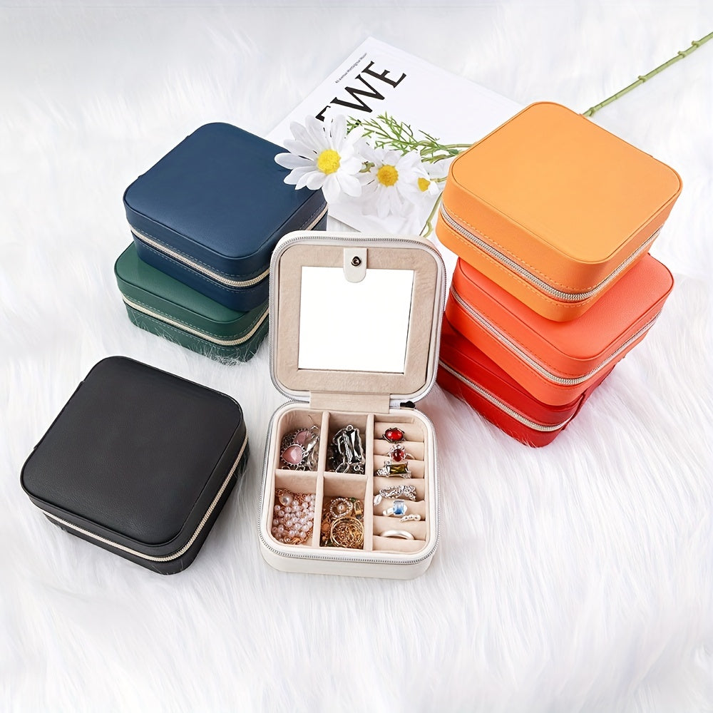 PU Jewelry Box 7 Colors Travel Organizer