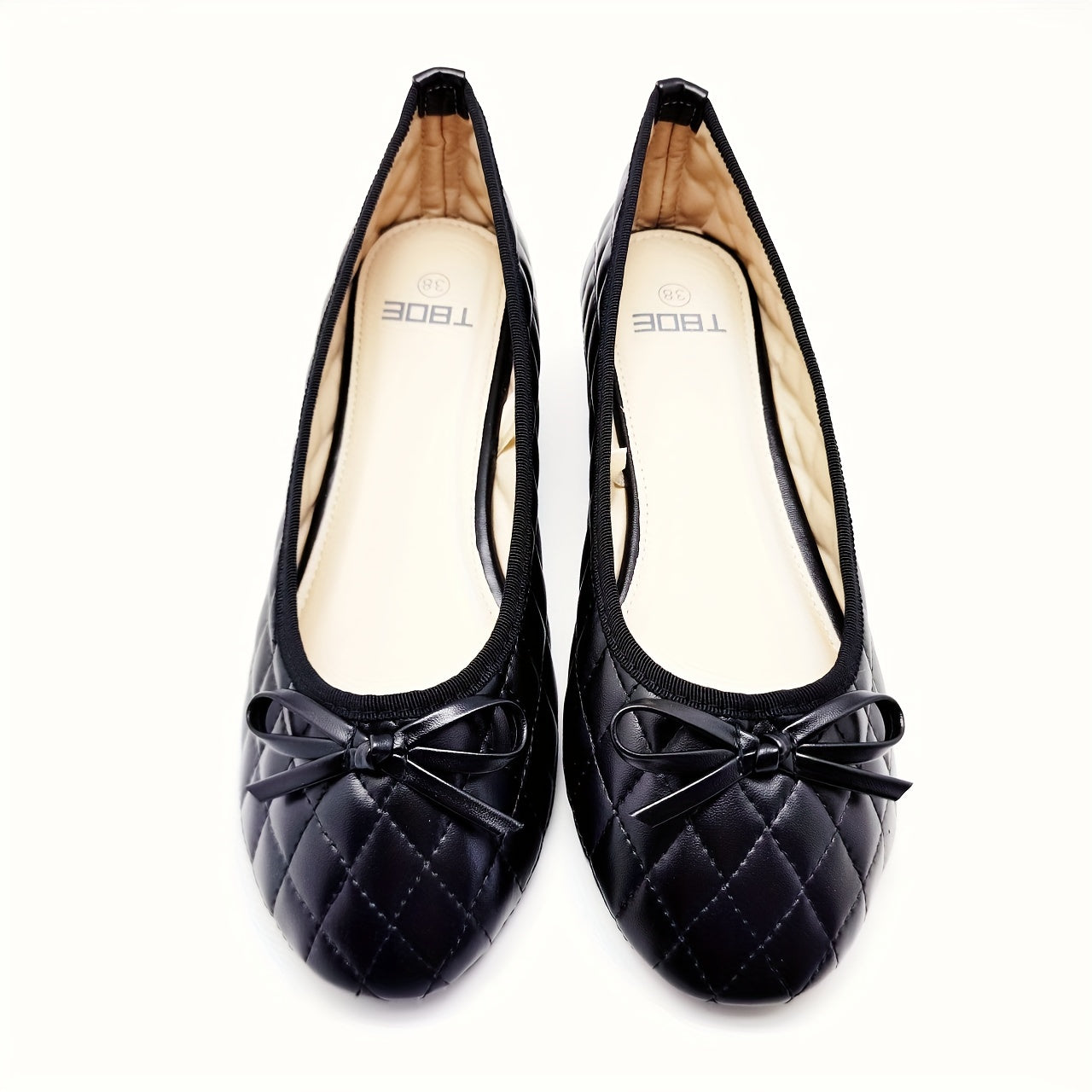 Women's Bowknot Ballet Shoes Slip On Quilted Lightweight Walking Shoes