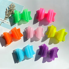 Girls Colorful Waterproof Hair Bow Clip Hairpin Headdress