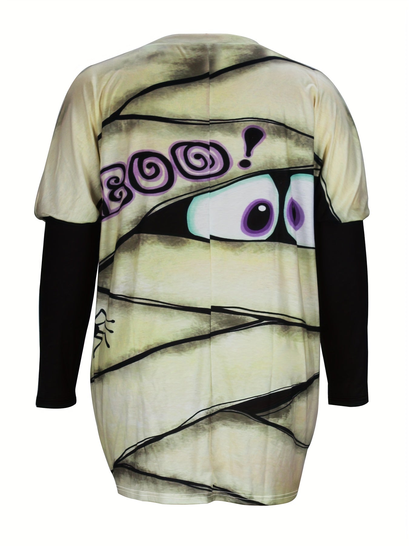 Monster Print Long Sleeve Dress with Pockets