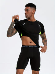 2pcs Men's Quick Dry Sports T Shirts Compression & Moisture Wicking