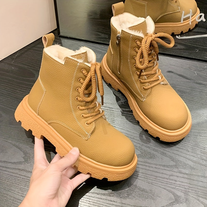 Women's Non Slip Snow Boots Warm Medium Tube Zipper Shoes
