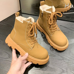 Women's Non Slip Snow Boots Warm Medium Tube Zipper Shoes