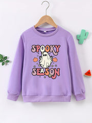 Spooky Season Halloween Pullover for Girls Comfort Fit Sweatshirt