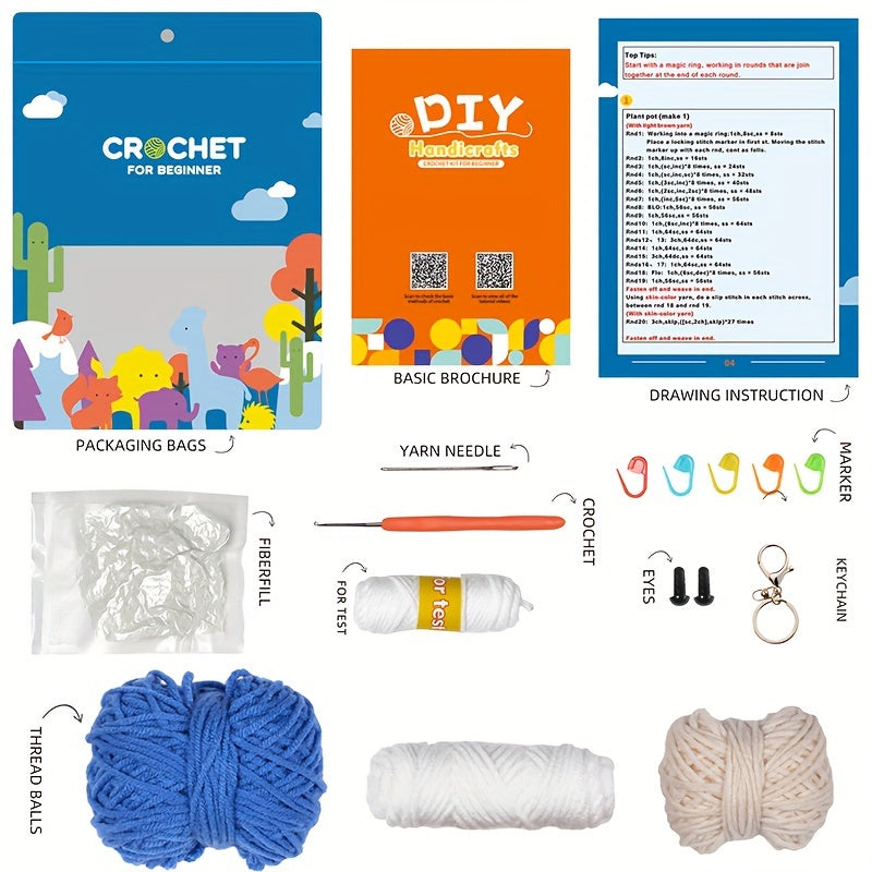 Monkey Doll Crochet Material Package for Beginners
