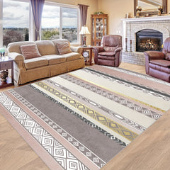 Geometric Soft Faux Sheepskin Rug for Bedroom