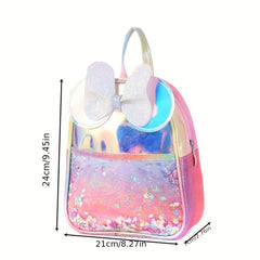 Kids Bow Wings Decor Sequins Backpack