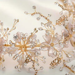 Bridal Floral Head Piece Rhinestone Headband Jewelry Hair Decoration