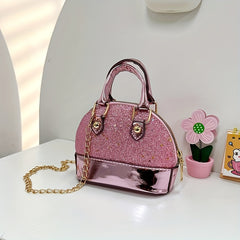 Sequin Shell Handbag Chain Crossbody Bag For Girls
