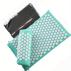 Acupressure Mat and Pillow Set for Back and Neck Relief with Storage Bag