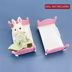 Mini Bedroom Double Bed School Dorm Model Dollhouse Accessories