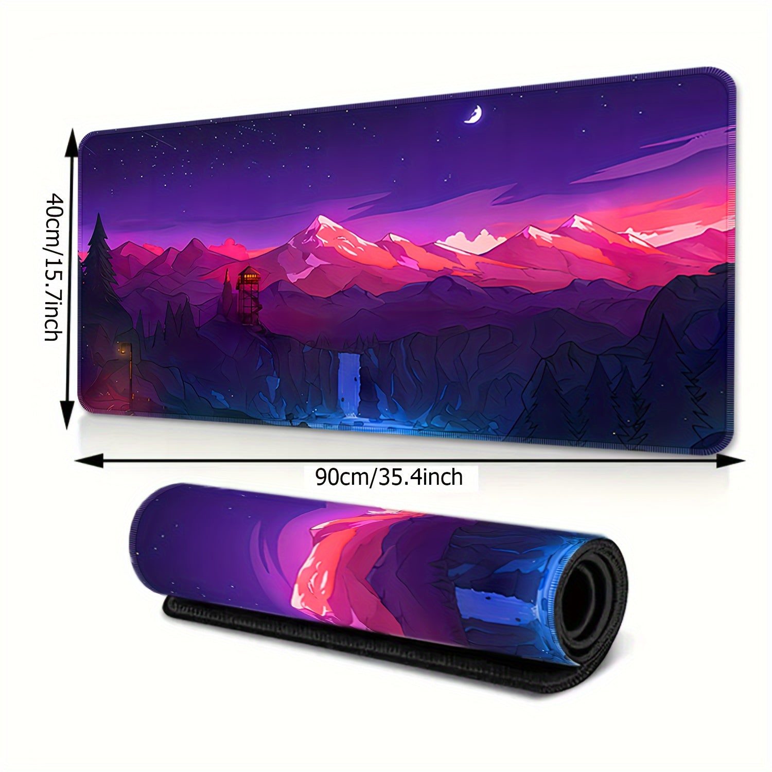 Purple Mountain Pattern Mouse Pad for Gamers