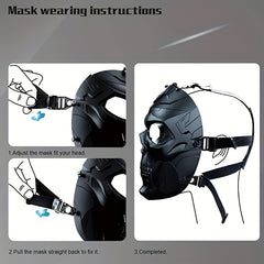 Halloween Mask Mechanical Skull Double Fan Tactical Protective Mask