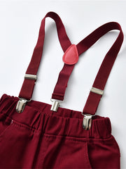 Baby Boys Gentleman Outfit Suspender Pants Wedding Birthday Party