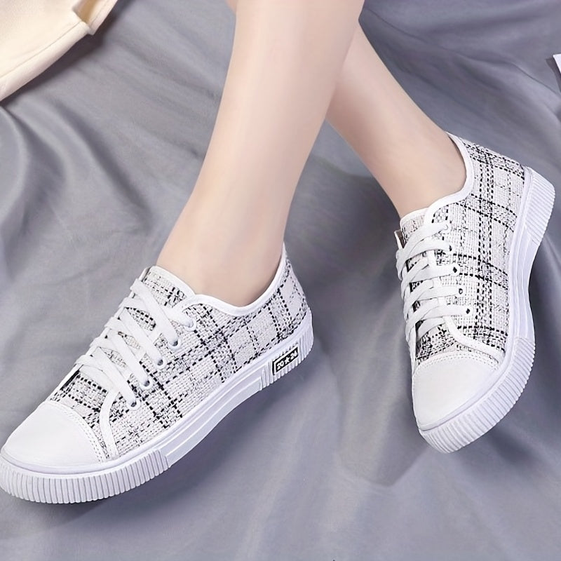 Women's Canvas Lace-Up Low Top Skate Shoes
