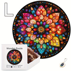 Floral Wooden Puzzle Colorful Pieces Educational Toy
