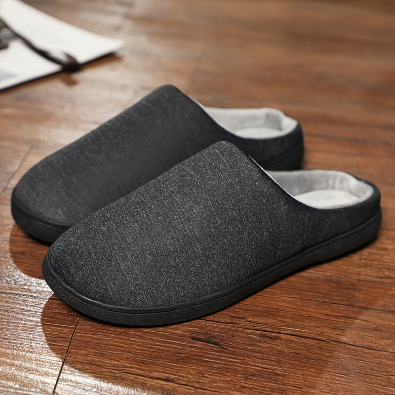 Men's Memory Foam Plush Lining Slippers Winter Comfort