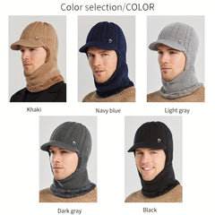Winter 2 In 1 Set Balaclava Neck Warmers Knitted Hat Beanie Face Cover Cap