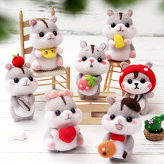 Hamster Toy Wool Felting Set DIY Material Package 6 Styles
