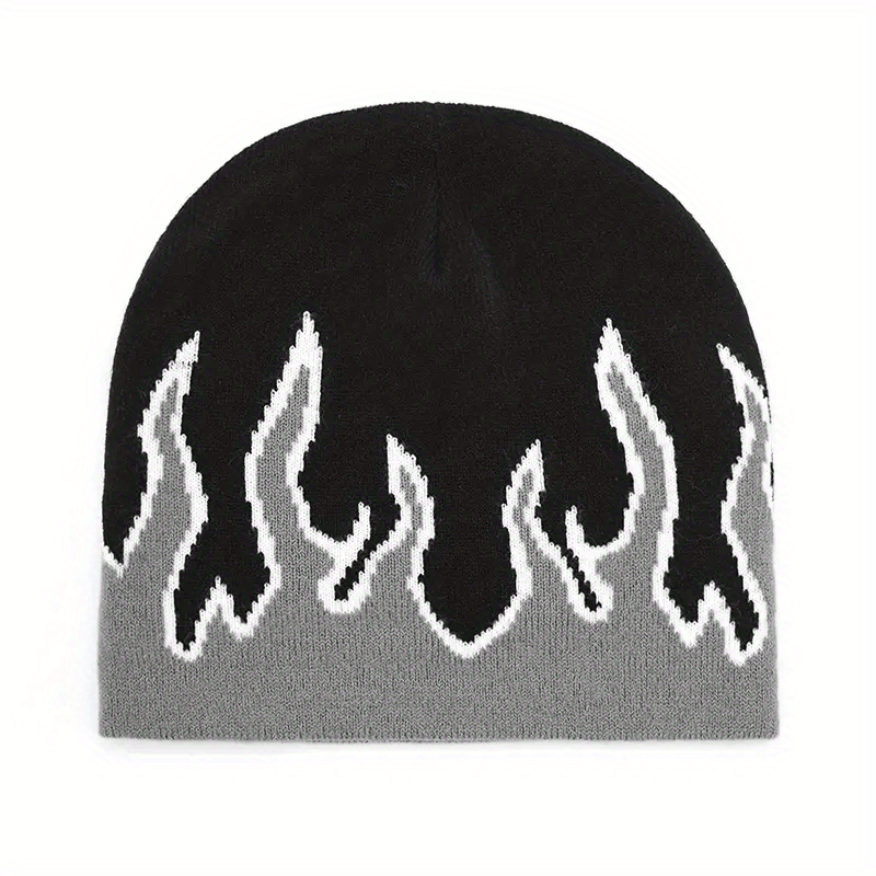 Flame Pattern Knitted Hat for Men and Women