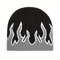 Flame Pattern Knitted Hat for Men and Women