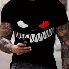 Men's Grimace Print Sports T shirt Casual Round Neck Tee Shirt