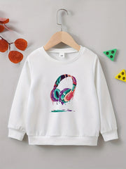 Melting Headphone Boys Pullover Sweatshirt