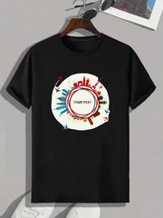 Global Travel Pattern Print Men's Comfy Sports T shirt