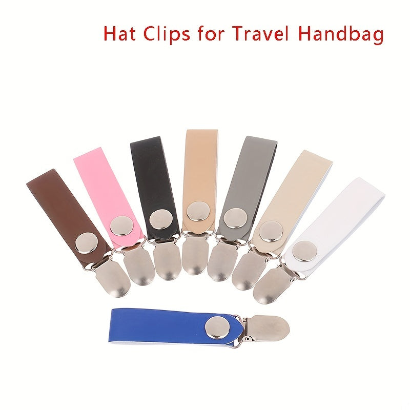 PU Leather Hat Clip Casual Solid Hat Clip For Travel Handbag Backpack