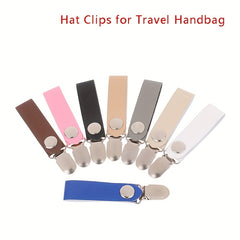 PU Leather Hat Clip Casual Solid Hat Clip For Travel Handbag Backpack