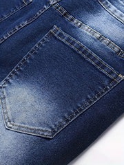 Men's Slim Fit Ripped Jeans Casual Street Style Distressed Denim Pants