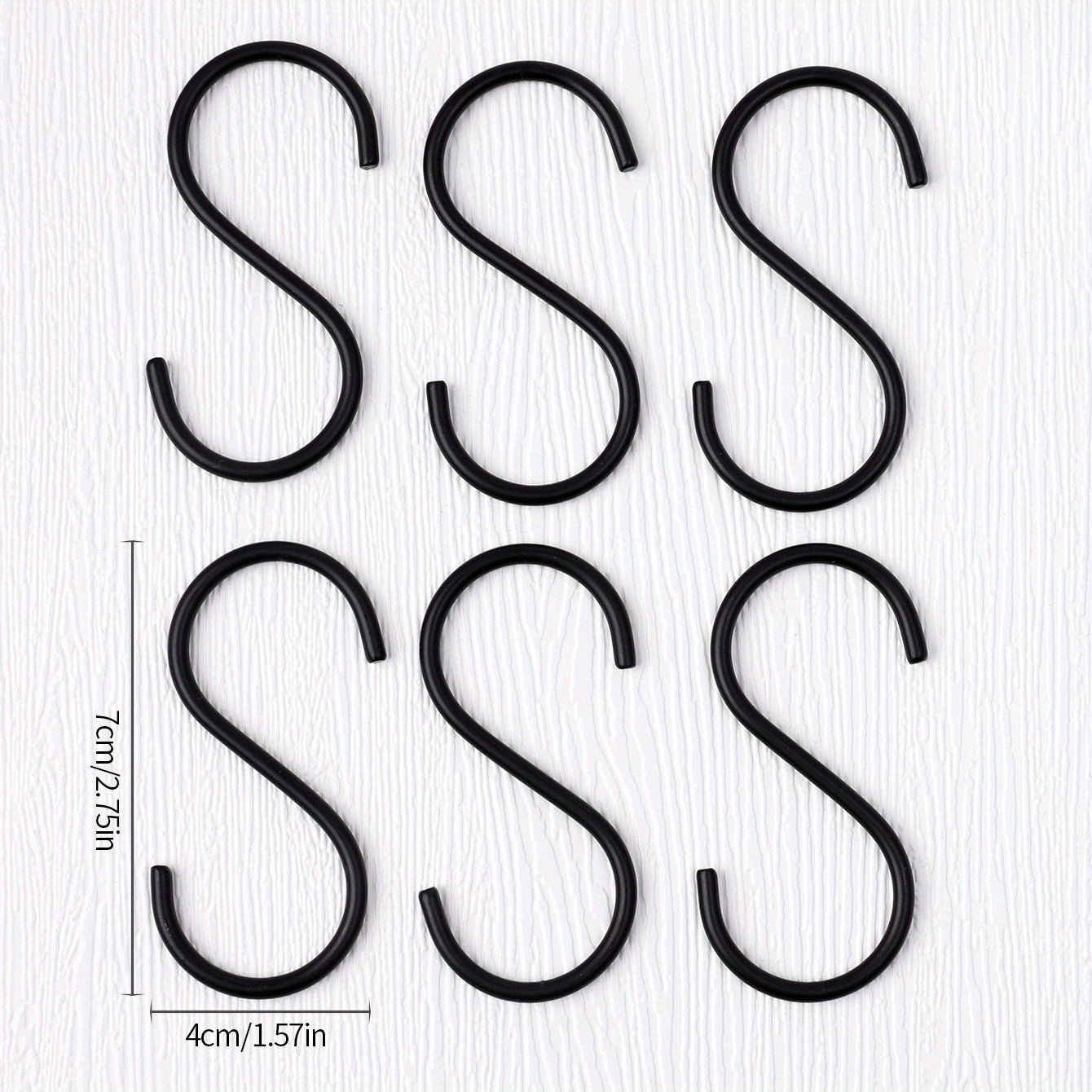 6Pcs S Hooks Heavy Duty Non Slip Metal Hanger Hooks