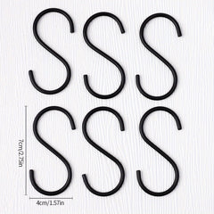 6Pcs S Hooks Heavy Duty Non Slip Metal Hanger Hooks
