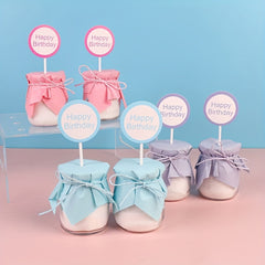 6pcs Birthday Dessert Table Decoration Inserts Cupcake Decoration